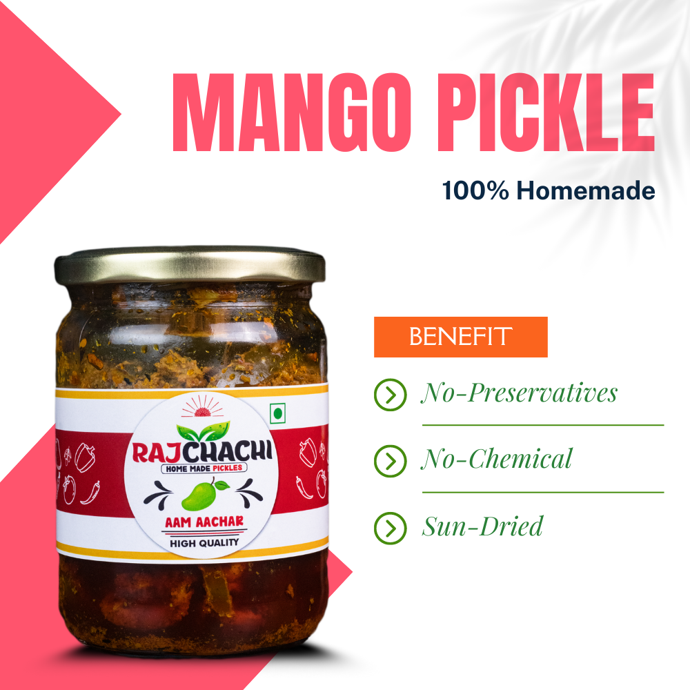 Mango, Panchmel, Lal Mirch, Sweet Mango Pickle Combo (200gm Each) - Pack of 4