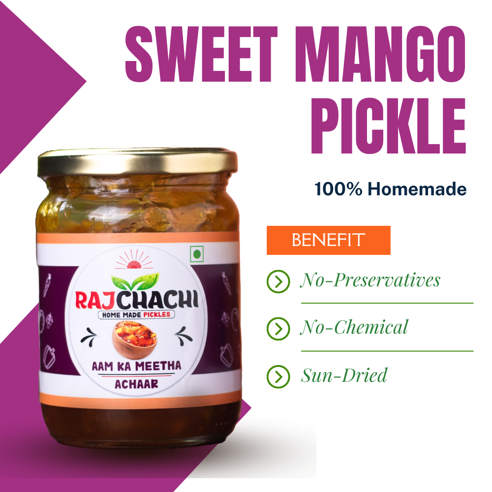 Mango, Panchmel, Lal Mirch, Sweet Mango Pickle Combo (200gm Each) - Pack of 4